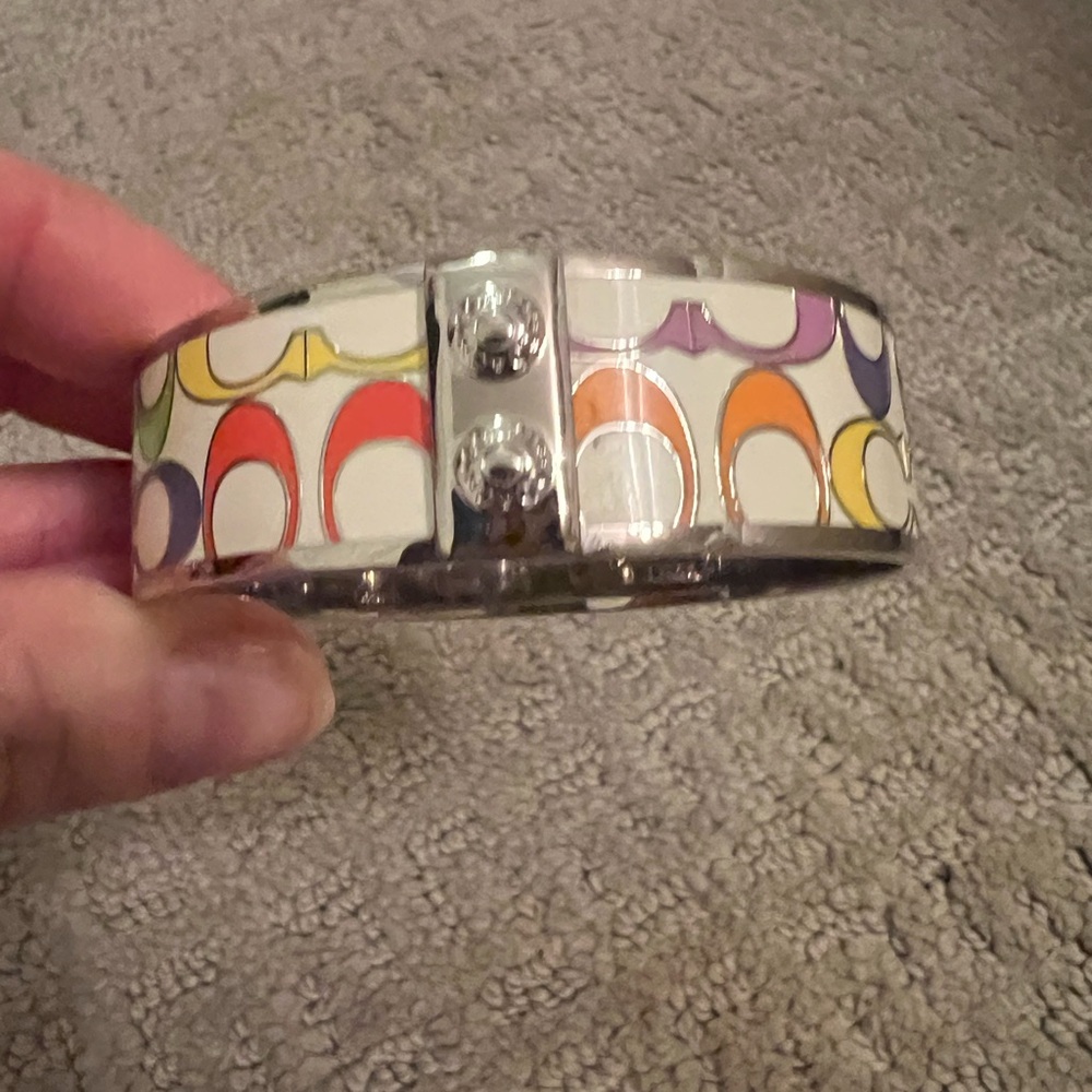 Coach Multicolor Signature Bangle Bracelet